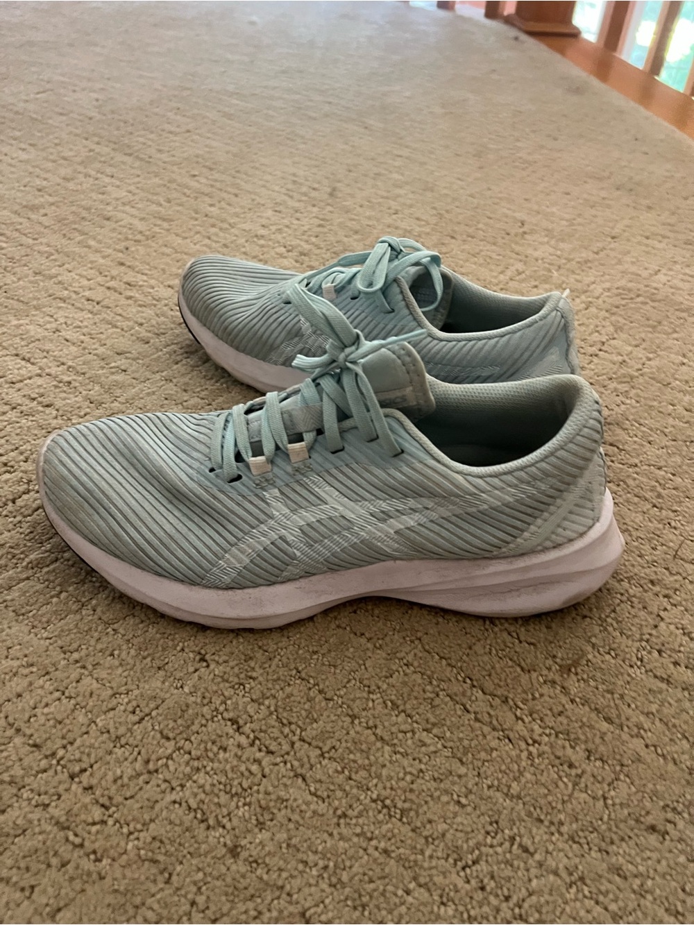 Asics Women's Light Mint Green Knit Running Sneakers